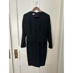 Vintage Talbots Wool Sheath Dress Womens SIze 4 Black Classic Career USA